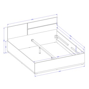 Bed HAVANA 180x200 eiken en zwart met lattenbodem – Natuurlijke stijl en groot slaapcomfort