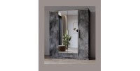 Armario BOMBAY – 4 puertas 1 cajón con espejo – LED multicolor – Color pizarra – Diseño moderno