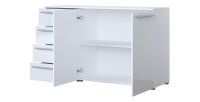 Cómoda BOMBAY – Blanco brillante – 4 cajones y 2 puertas – Iluminación LED multicolor