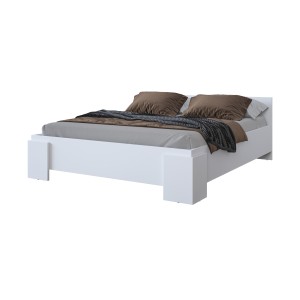 Lit BOMBAY – 160x200 cm – Blanc – Design moderne – Sommier non inclus