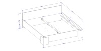 Lit BOMBAY – 180x200 cm – Design blanc – Sommier non inclus – Style contemporain