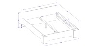 Bett BOMBAY – 160x200 cm – Schieferoptik – Modernes Design
