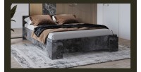 Lit BOMBAY – 160x200 cm – Effet ardoise – Design moderne