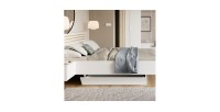 Chambre complète FLORENCE – Lit 160x200 + sommier + tiroirs + armoire + commode – Blanc et chêne