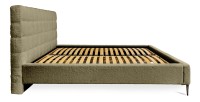 Bed MILLIO – Kaki – 160x200 cm – Stof met lusjeschenille – Inclusief lattenbodem – 5-sterren hotelcomfort
