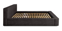 Bed met opbergruimte DENALI – Antracietgrijs – 140x200 cm – Zacht fluwelen stof – Opklapbare lattenbodem – Geïntegreerde opbergr