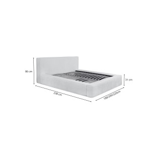 Bed met opbergruimte DENALI – Antracietgrijs – 140x200 cm – Zacht fluwelen stof – Opklapbare lattenbodem – Geïntegreerde opbergr