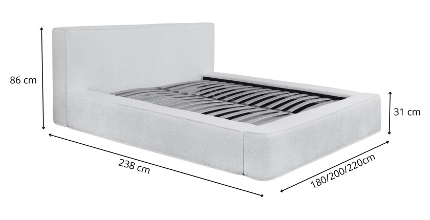copy of Bed 140x200 VOX met 3 nissen en 2 ruimtes voor lades, zonder lattenbodem