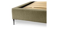 Bed MILLIO – Olijf – 180x200 cm – Stof chenille bouclé – Inclusief bedbodem – 5-sterren hotelcomfort