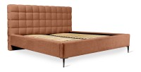 Lit MILLIO – Terracotta – 180x200 cm – Tissu chenille bouclé – Sommier inclus – Confort hôtel 5 étoiles