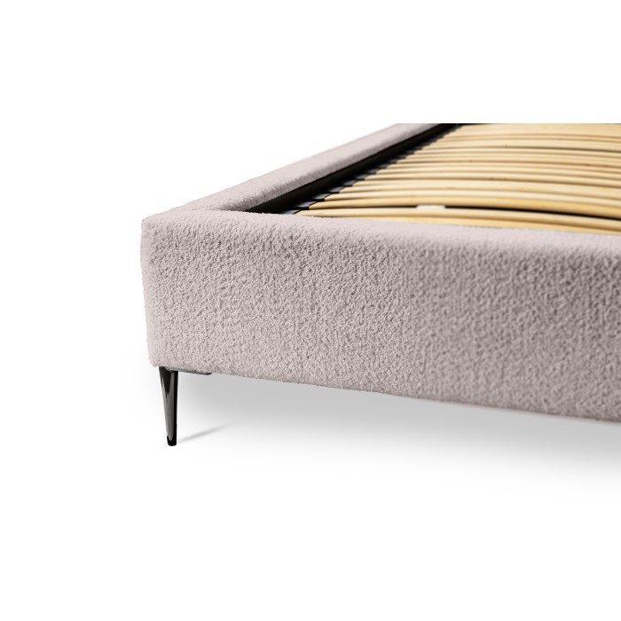 Bett MILLIO – Taupe – 180x200 cm – Schlingen-Chenille-Stoff – Lattenrost inklusive – 5-Sterne-Hotelkomfort