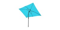 L’indispensable été : Parasol inclinable turquoise + housse anti-UV + pieds en ciment 25Kg