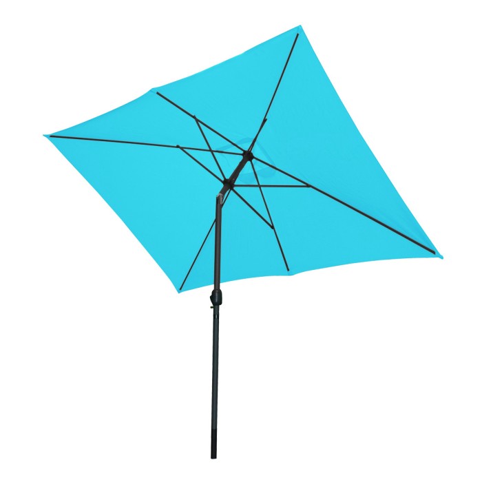De onmisbare zomer: Turquoise kantelbare parasol + UV-beschermhoes + cementvoeten 25Kg