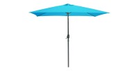 L’indispensable été : Parasol inclinable turquoise + housse anti-UV + pieds en ciment 25Kg
