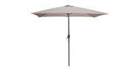 L’indispensable été : Parasol inclinable coloris taupe + housse anti-UV + pieds en ciment 25Kg