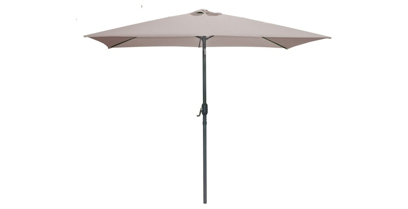 L’indispensable été : Parasol inclinable coloris taupe + housse anti-UV + pieds en ciment 25Kg