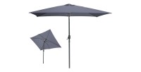 L’indispensable été : Parasol inclinable gris anthracite + housse anti-UV + pieds en ciment 25Kg