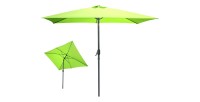 L’indispensable été : Parasol inclinable vert pomme + housse anti-UV + pieds en ciment 25Kg