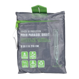 L’indispensable été : Parasol inclinable vert pomme + housse anti-UV + pieds en ciment 25Kg