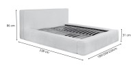Lit coffre DENALI – Anthracite profond bouclé – 140x200 cm – Tissu velours doux – Sommier relevable – Rangement intégré