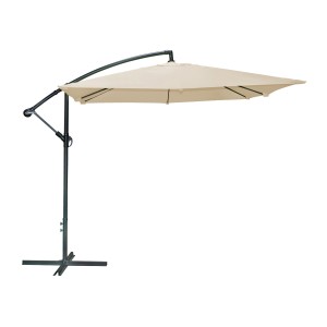 Pack ombrellone decentrato beige + lastra in cemento – Eleganza, grande ombra e stabilità garantita