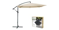 Pack ombrellone decentrato beige + lastra in cemento – Eleganza, grande ombra e stabilità garantita