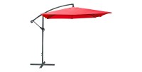 Pack parasol déporté rouge + dalle béton – Élégance, ombre XXL et stabilité assurée
