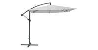 Pack parasol déporté gris clair + dalle béton – Élégance, ombre XXL et stabilité assurée