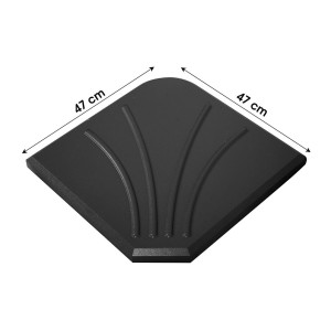Pack parasol déporté gris clair + dalle béton – Élégance, ombre XXL et stabilité assurée