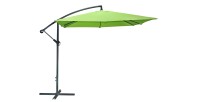 Pack parasol déporté vert pomme + dalle béton – Élégance, ombre XXL et stabilité assurée