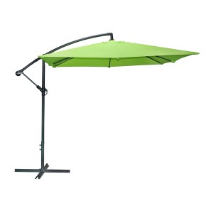 Pack parasol déporté vert pomme + dalle béton – Élégance, ombre XXL et stabilité assurée