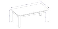 Table Basse collection MEUNIER – Chêne Samdal & noir mat, 120×49×60 cm