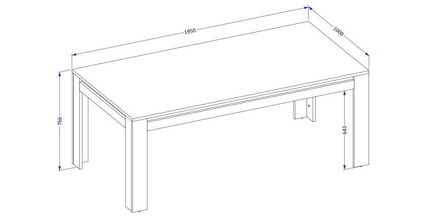 Table Basse collection MEUNIER – Chêne Samdal & noir mat, 120×49×60 cm