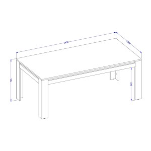 Table Basse collection MEUNIER – Chêne Samdal & noir mat, 120×49×60 cm