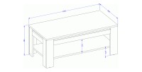 Pack Salon Loft MEUNIER – Meuble TV, buffet & table basse en Chêne Samdal & Noir Mat