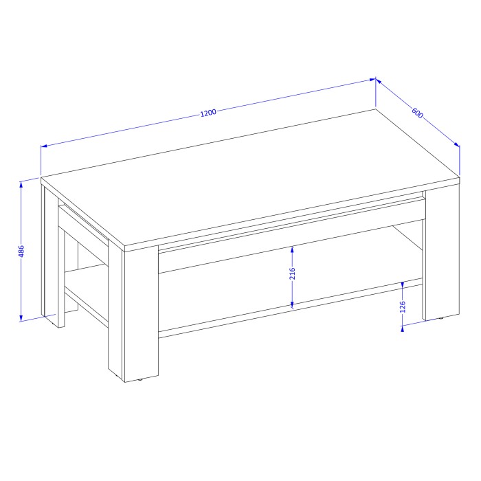 Pack Salón Loft MEUNIER – Mueble TV, aparador & mesa baja en Roble Samdal & Negro Mate