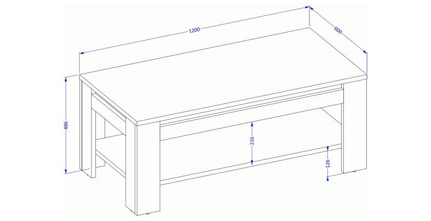 Pack Salon Loft MEUNIER – Meuble TV, buffet & table basse en Chêne Samdal & Noir Mat
