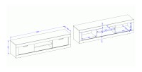 Pack Wohnzimmer Loft MEUNIER – Fernsehmöbel, Buffet & Couchtisch in Samdal-Eiche & Mattschwarz