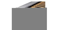 Lit coffre DENALI – Gris perle bouclé – 180x200 cm – Tissu velours doux – Sommier relevable – Rangement intégré 