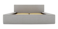Lit coffre DENALI – Gris sable bouclé – 180x200 cm – Tissu velours doux – Sommier relevable – Rangement intégré 