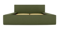 Lit coffre DENALI – Olive bouclé – 180x200 cm – Tissu velours doux – Sommier relevable – Rangement intégré 