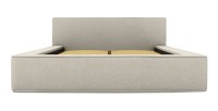 Lit coffre DENALI – Sable bouclé – 160x200 cm – Tissu effet laine – Sommier relevable – Rangement intégré 