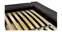 Lit coffre DENALI – Gris anthracite – 180x200 cm – Tissu velours doux – Sommier relevable – Rangement intégré 