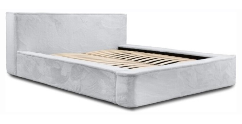 Lit coffre ORLANE – Blanc Nuage polaire – 180x200 cm – Sommier relevable – Design haut de gamme 