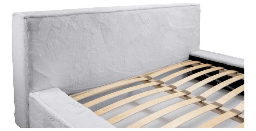 Lit coffre ORLANE – Blanc Nuage polaire – 180x200 cm – Sommier relevable – Design haut de gamme 