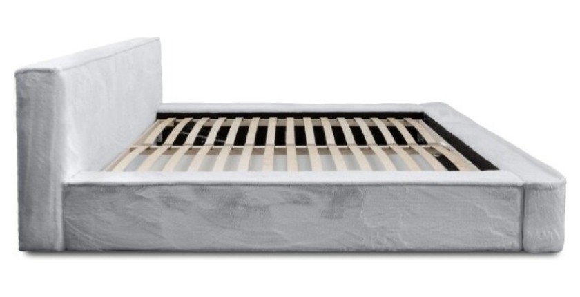 Lit coffre ORLANE – Blanc Nuage polaire – 180x200 cm – Sommier relevable – Design haut de gamme 