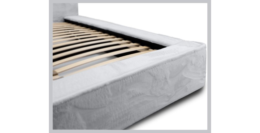 Lit coffre ORLANE – Blanc Nuage polaire – 180x200 cm – Sommier relevable – Design haut de gamme 