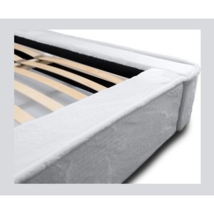 Lit coffre ORLANE – Blanc Nuage polaire – 180x200 cm – Sommier relevable – Design haut de gamme 
