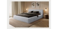 Lit coffre ORLANE – Blanc Nuage polaire – 180x200 cm – Sommier relevable – Design haut de gamme 