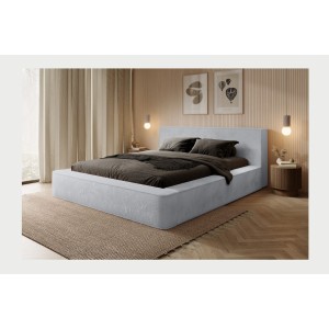 Lit coffre ORLANE – Blanc Nuage polaire – 180x200 cm – Sommier relevable – Design haut de gamme 